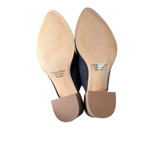 DOLCE VITA Tendle Block Heel Mule Sz 11 Black Snake Embossed Leather Pointy Toe - Picture 8 of 8